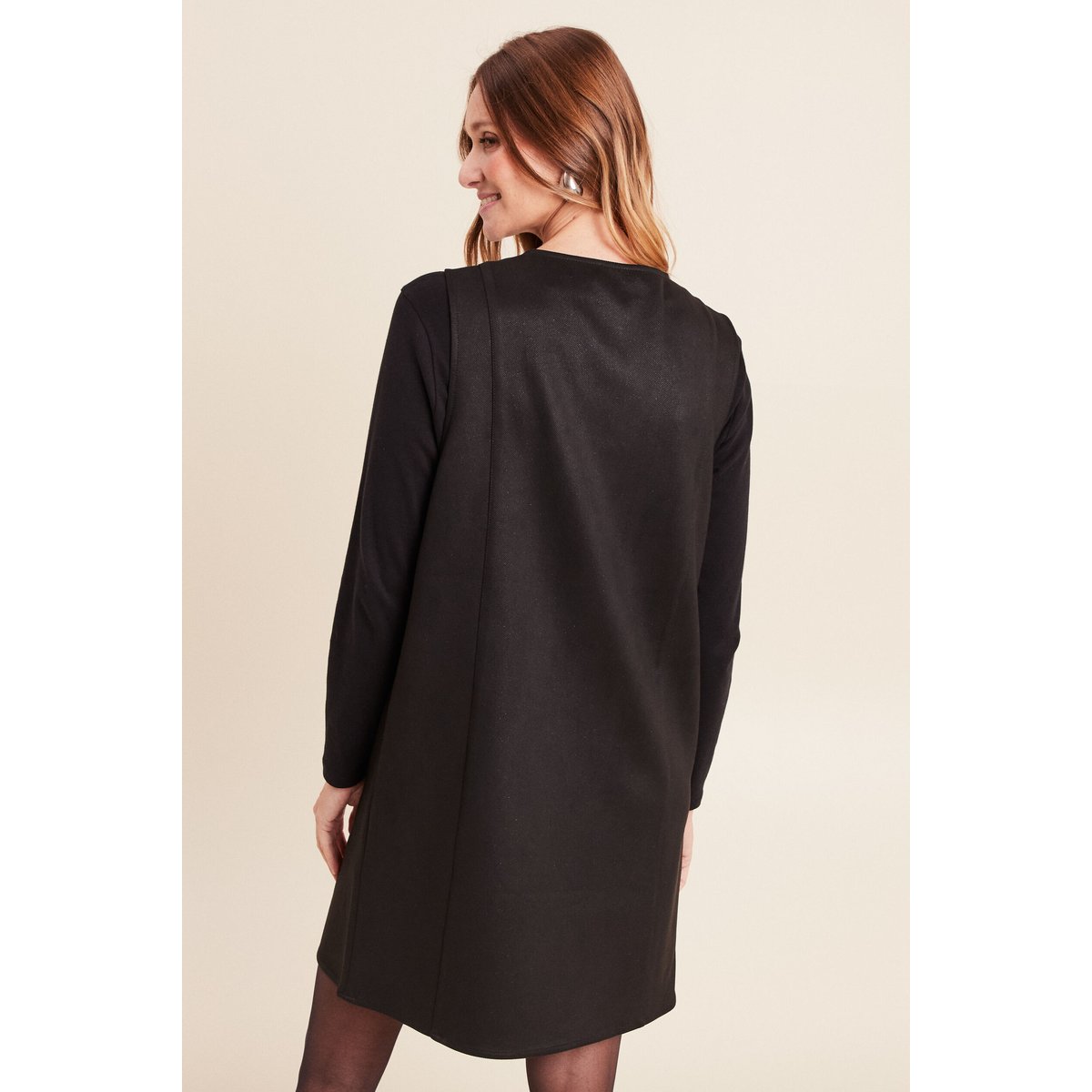 Robe chasuble suédine noir, BREAL