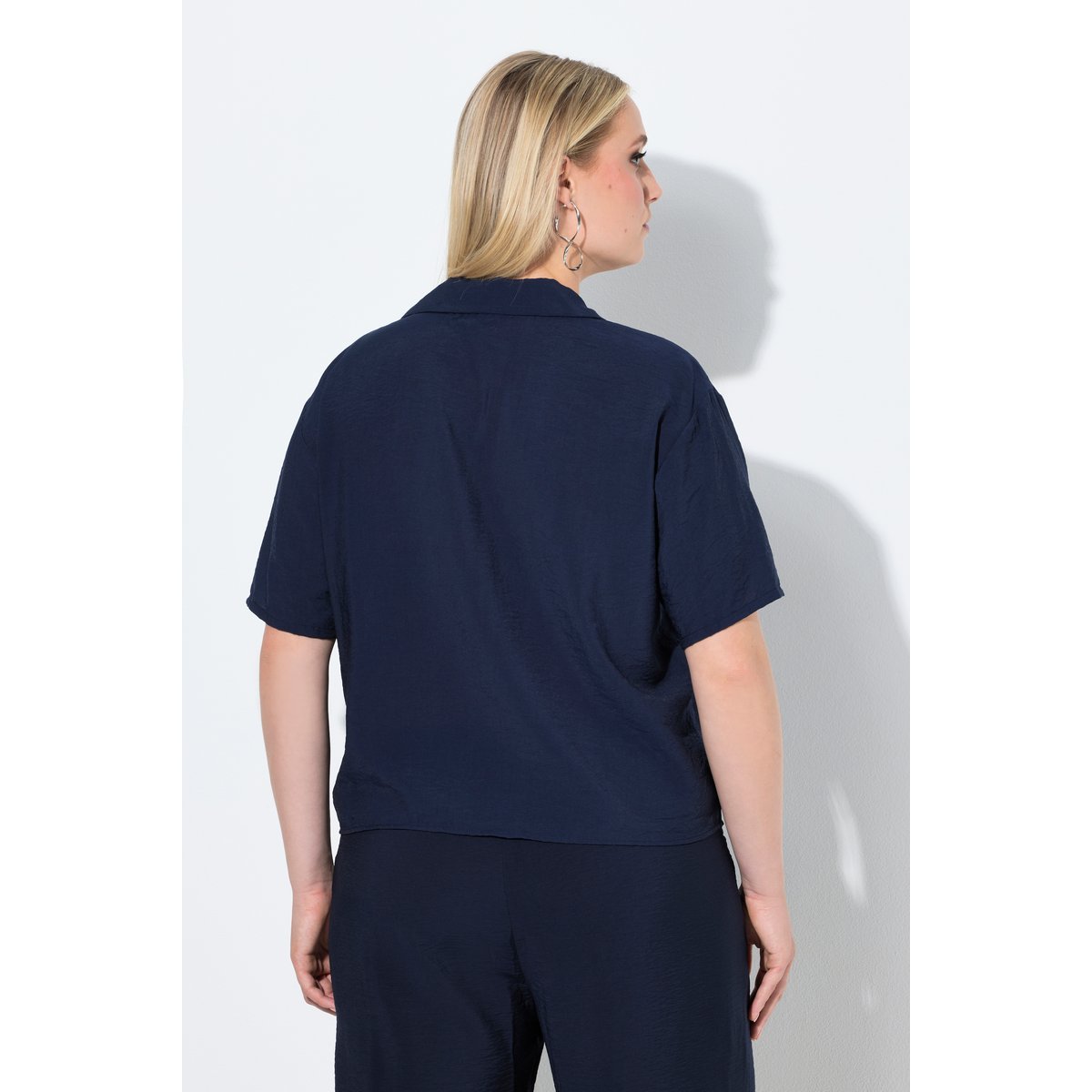 Blouse courte Boxy Fit marine, ULLA POPKEN
