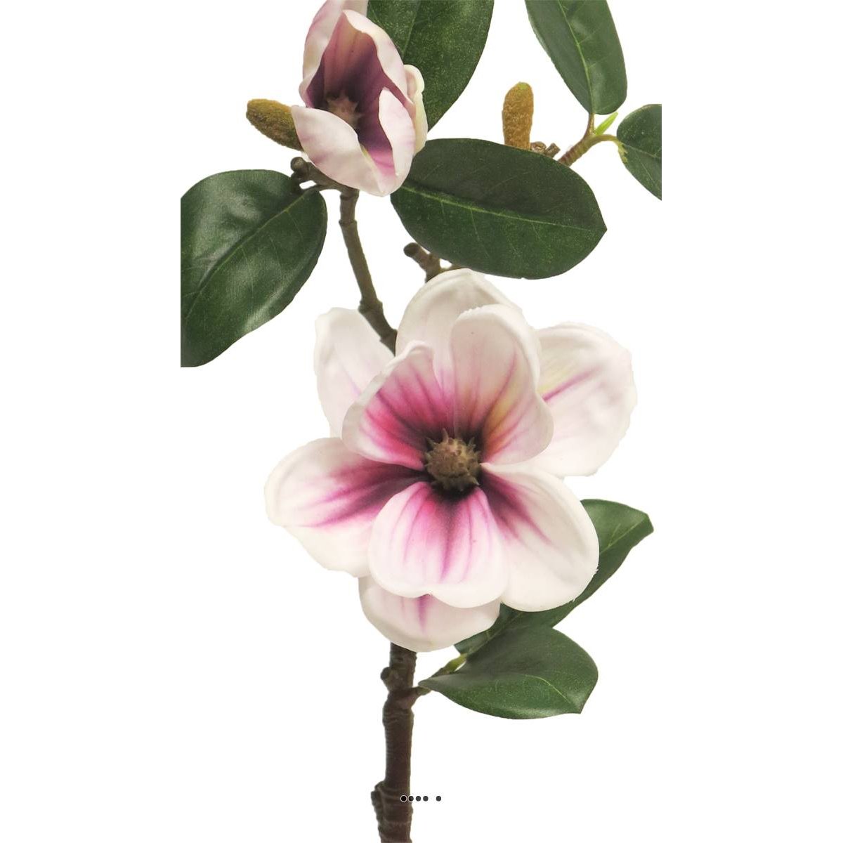 Magnolia du Japon artificiel en tige, H 51 c pourpre-blanc, ARTIFICIELLES
