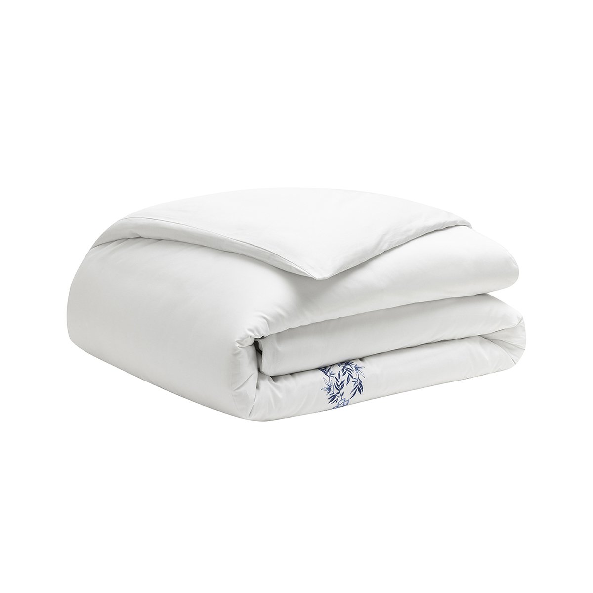 Housse de couette imprimée en satin de coton bio, MIRABEAU blanc, ALEXANDRE TURPAULT
