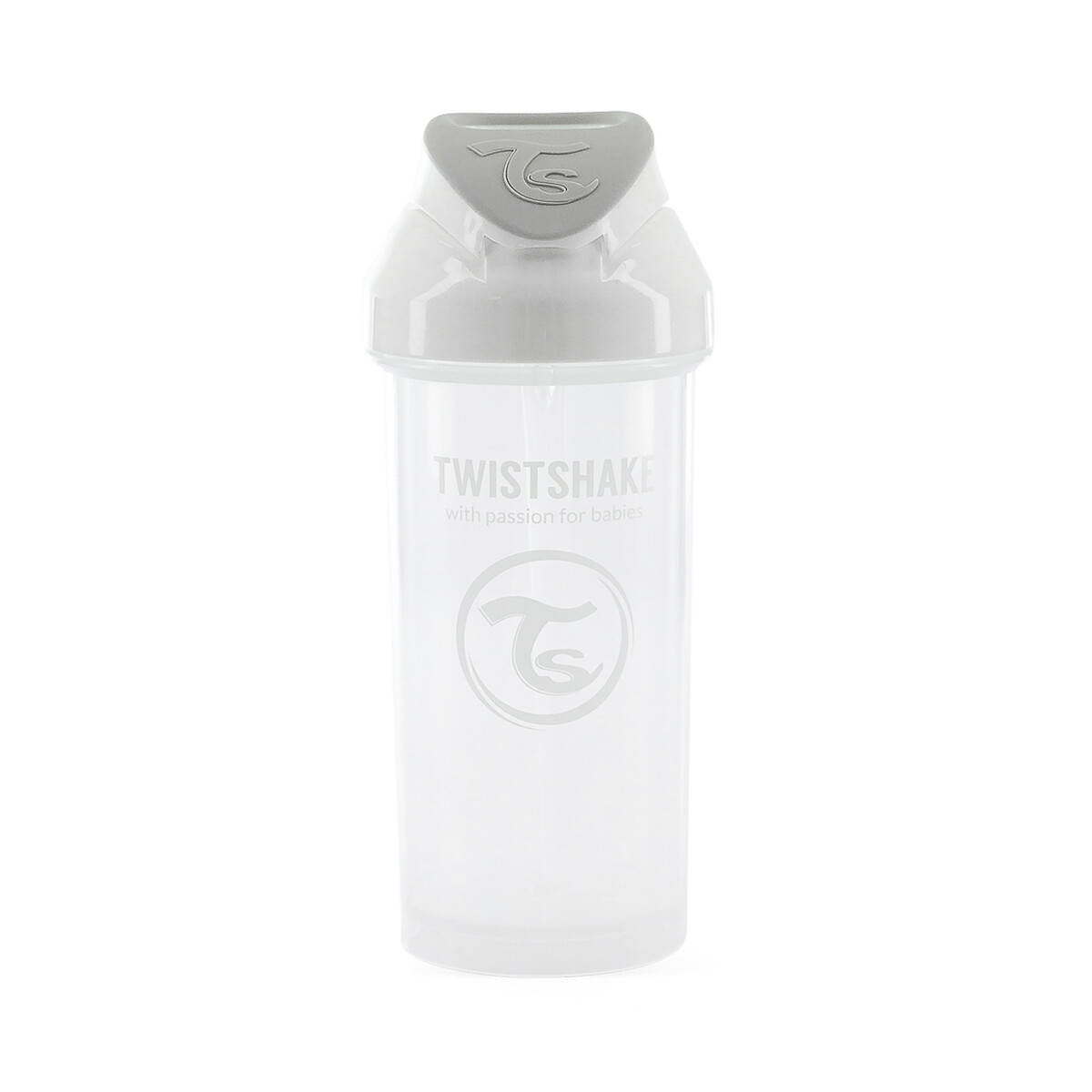 Copo com Palhinha Twistshake 360ml, em lotes de 2 branco, TWISTSHAKE