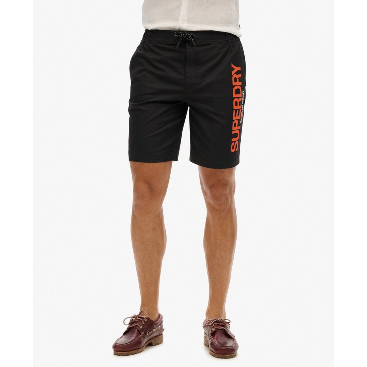 Short de surf recyclé Sportswear noir, SUPERDRY