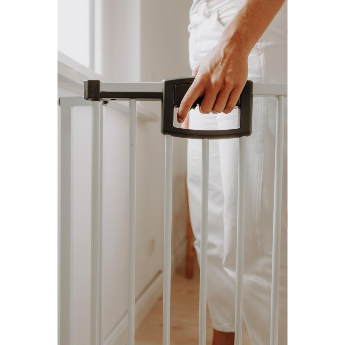 Barrière de porte à pression Easylock Plus métal 168,5 cm - 176,5 cm Blanc couleur unique, GEUTHER