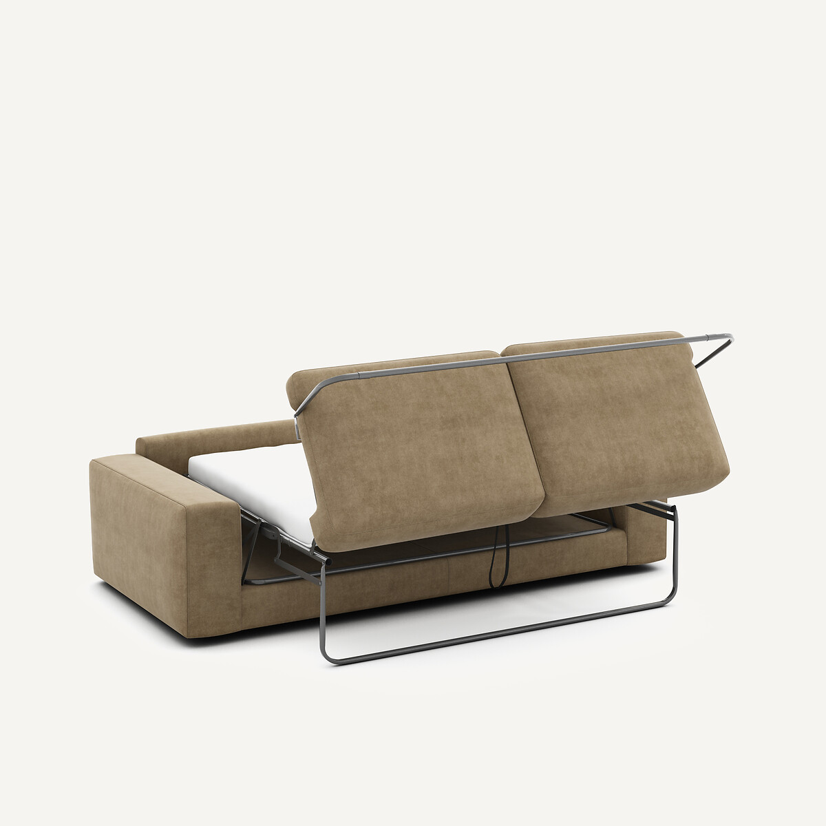 Canapé convertible en velours stonewashed, SKANDER gris shiitaké, AM.PM