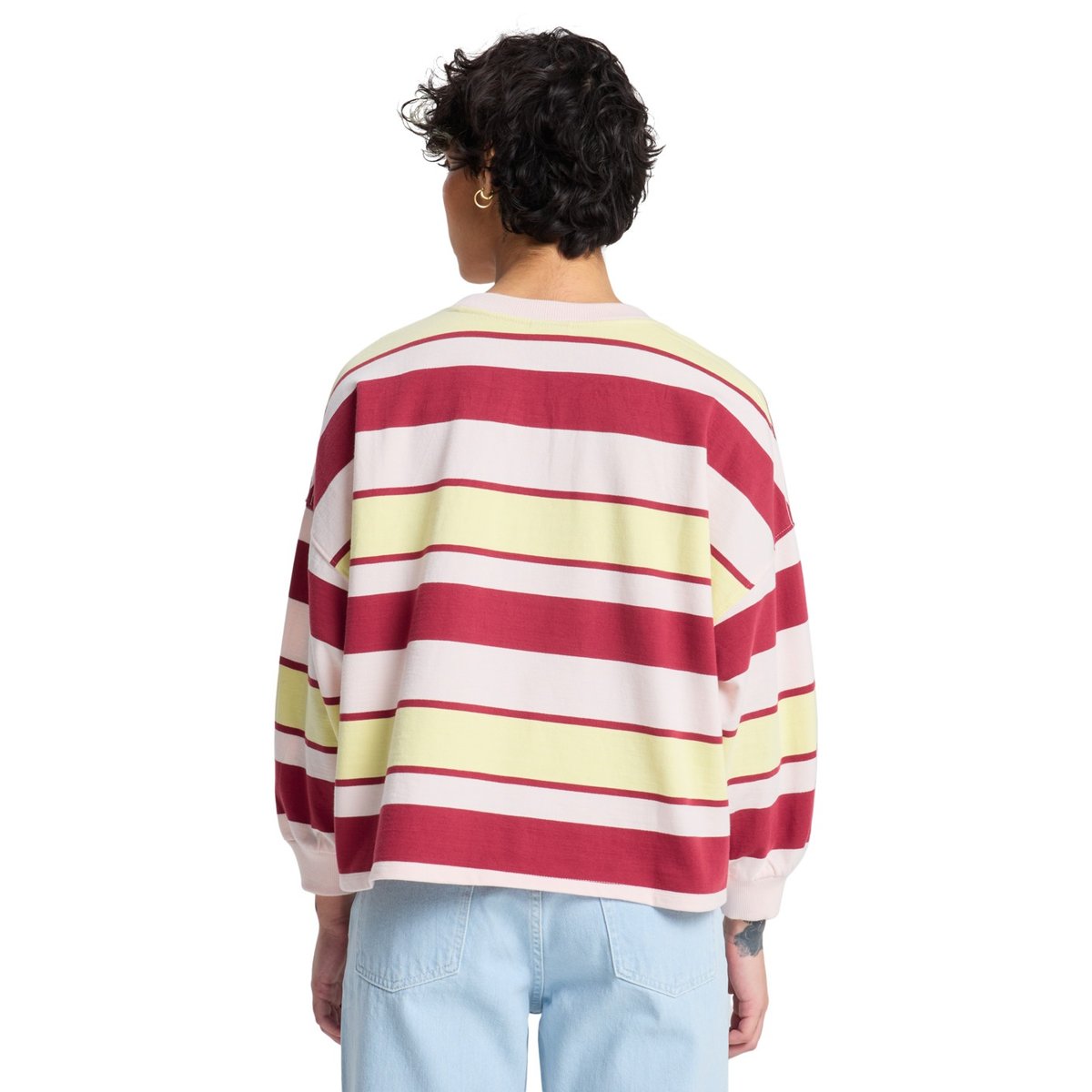 Sweat BRIGHT rouge burnt russet stripes qsw, QUIKSILVER