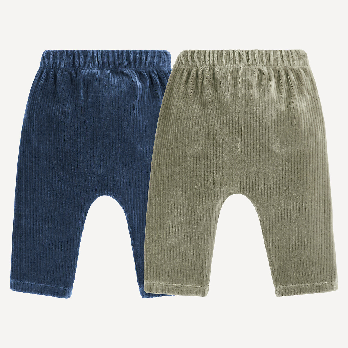 Lot de 2 sarouels en velours côtelé bleu marine + kaki, LA REDOUTE COLLECTIONS