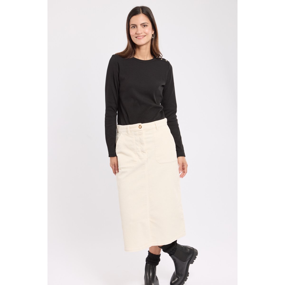 Jupe velours en coton nature, ARMOR-LUX