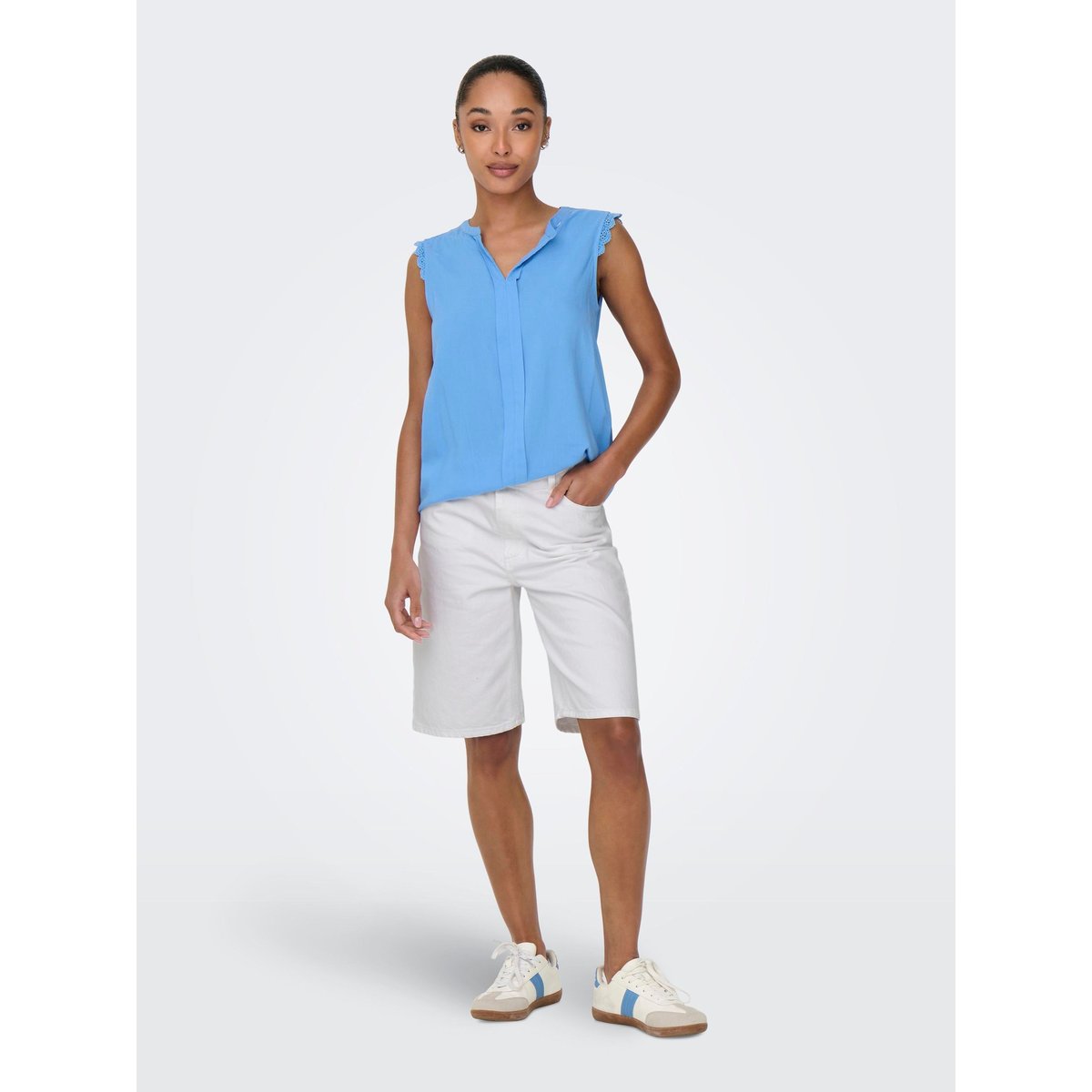 Short En Denim white, ONLY