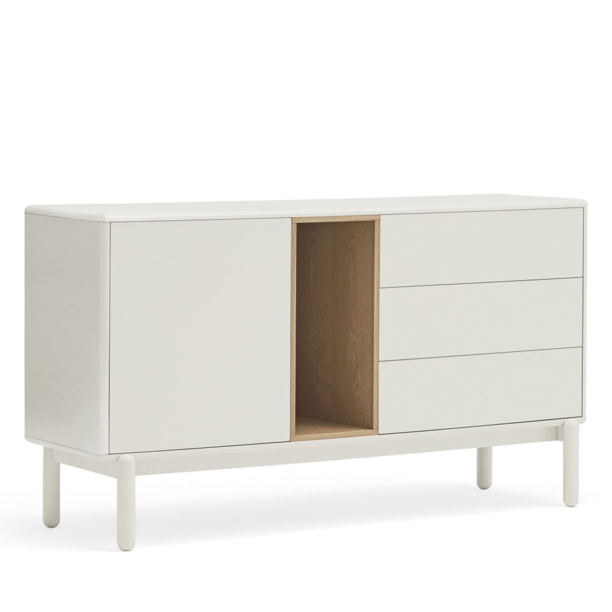 Buffet 1 porte 3 tirois en bois L136,8cm- CORVO blanc, TEULAT