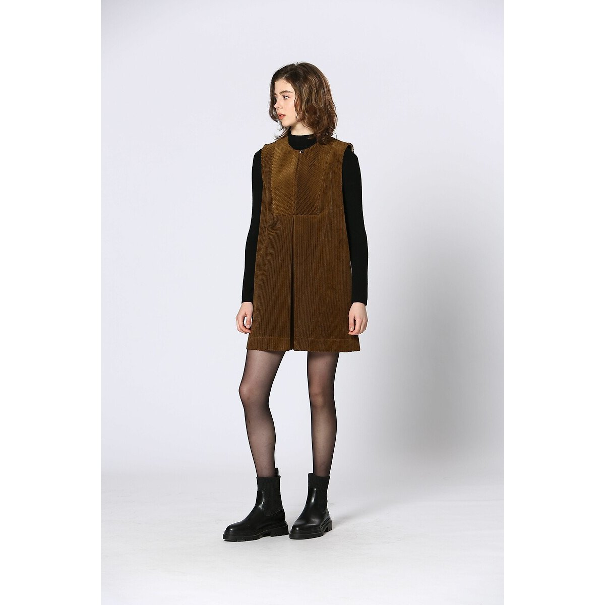 Mini Dress in Velour khaki, SEE U SOON