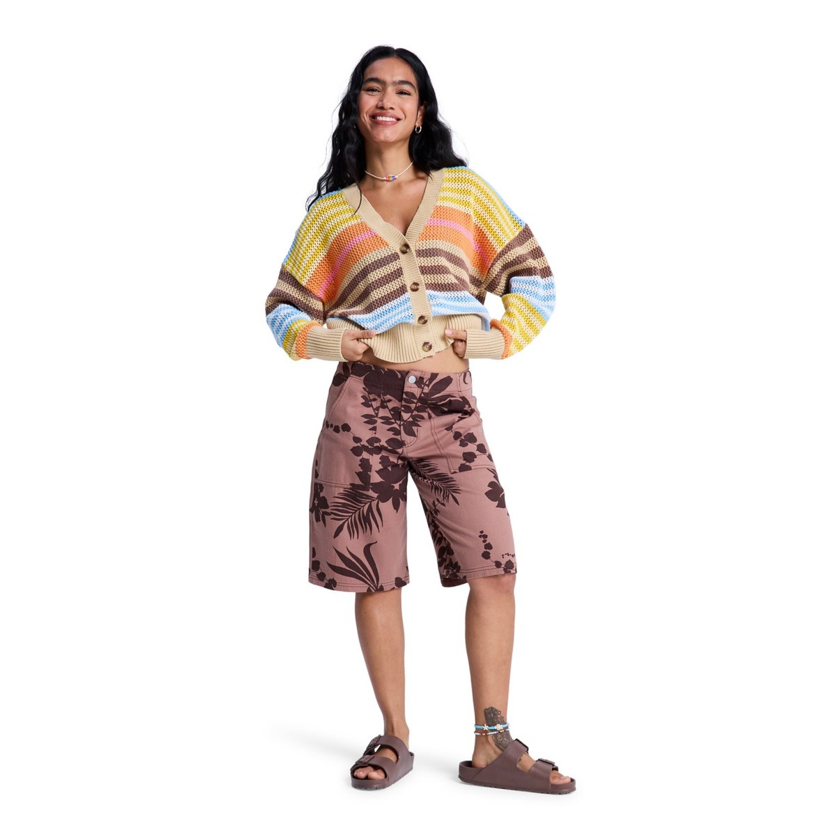 Gilet COSMIC COAST STRIPES. blanc coconut milk horizon prism str, ROXY