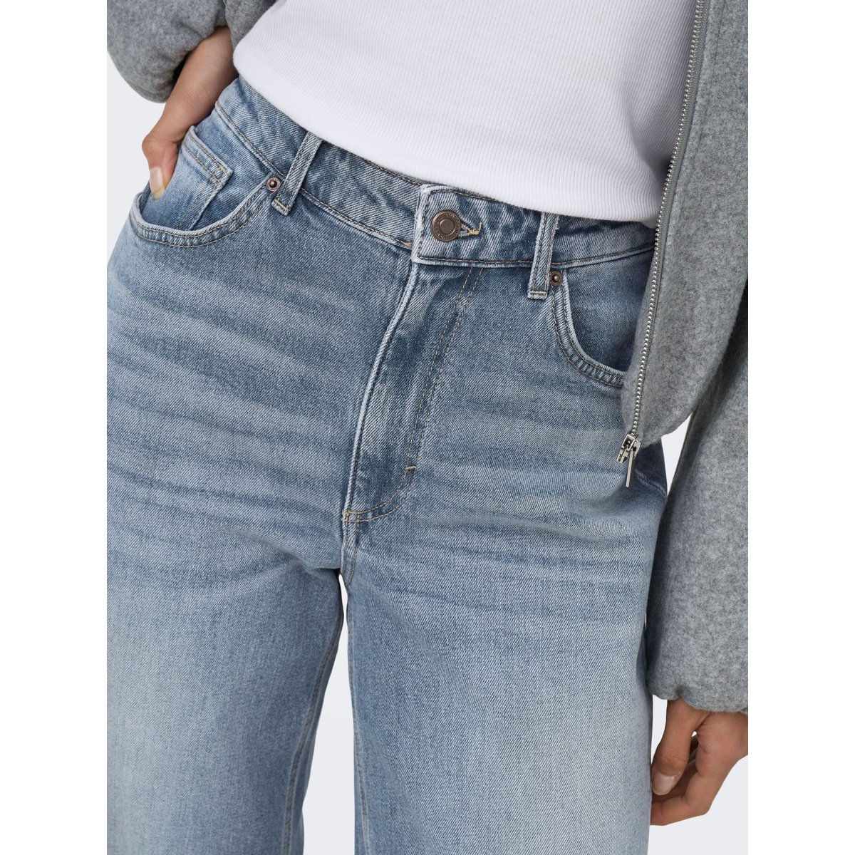 Jean À Jambe Large special blue grey denim, ONLY