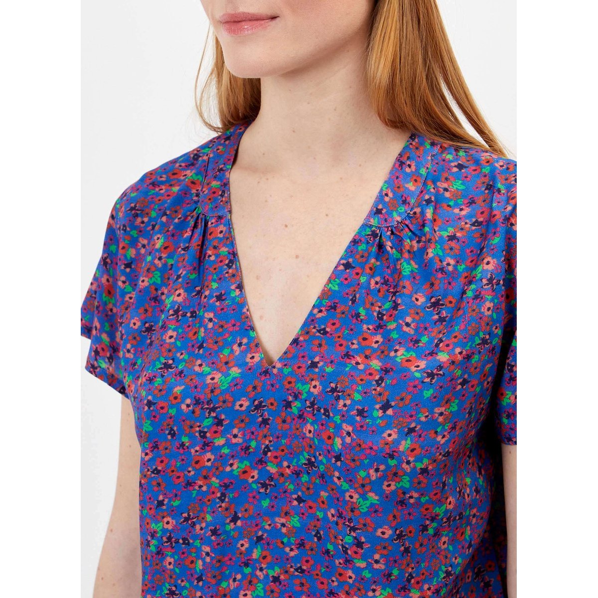 Top col V imprimé Ecovero GARY violet baby, PRINCESSE NOMADE