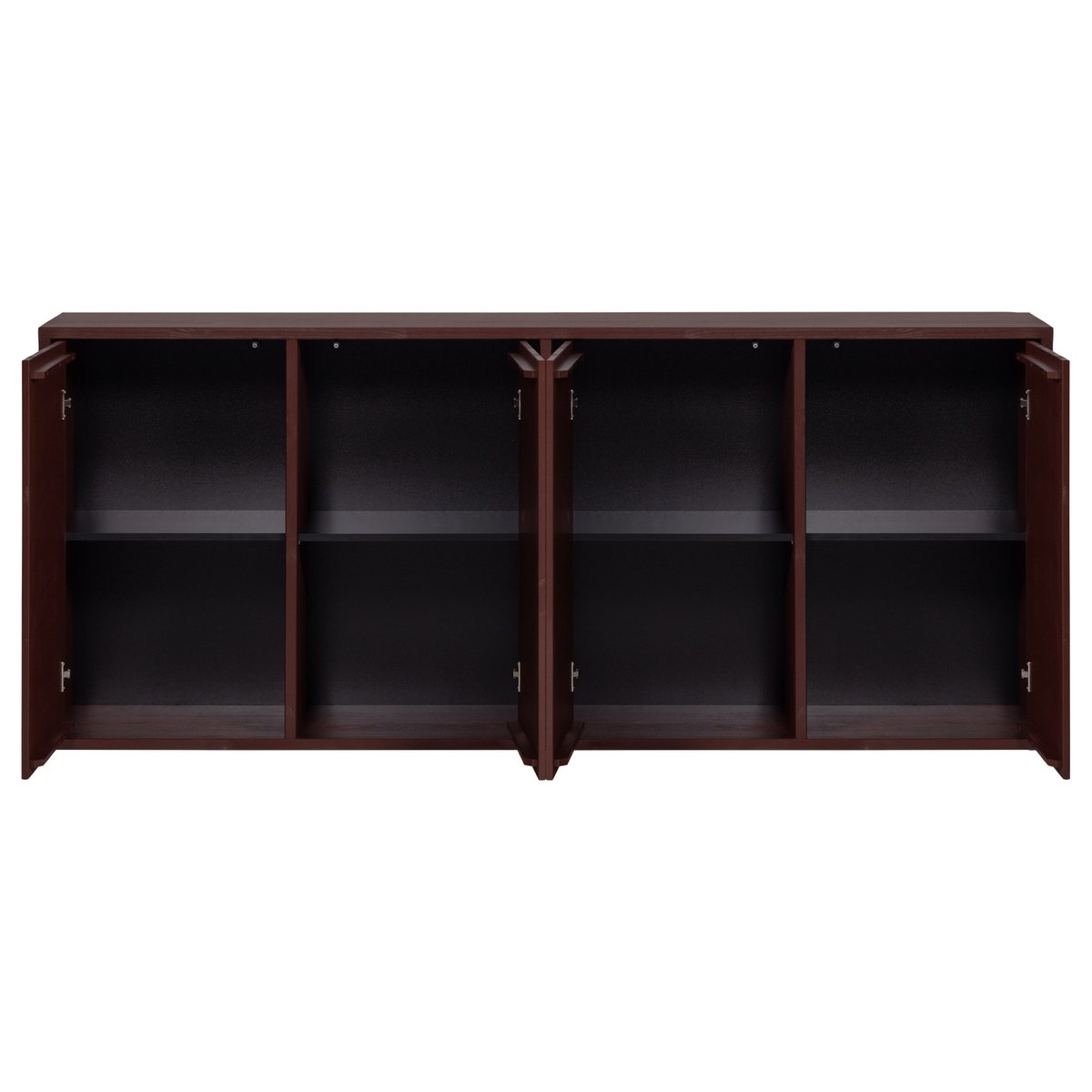 Buffet en bois de pin MEREL rouge bordeaux, WOOOD