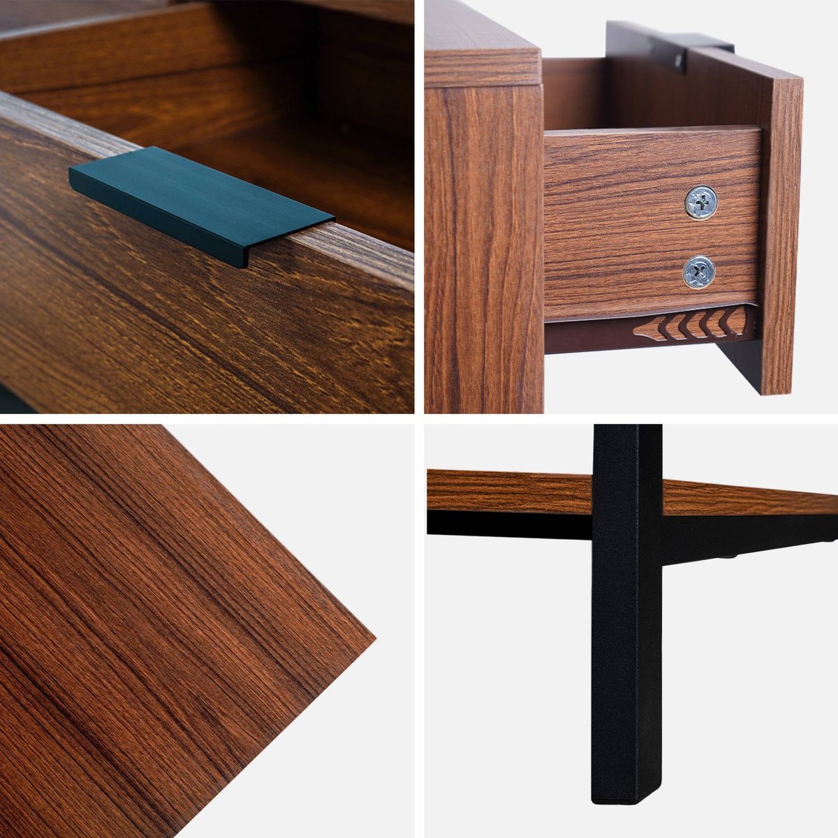 Meuble TV décor noyer 3 tiroirs 130cm WALNUT noyer, SWEEEK