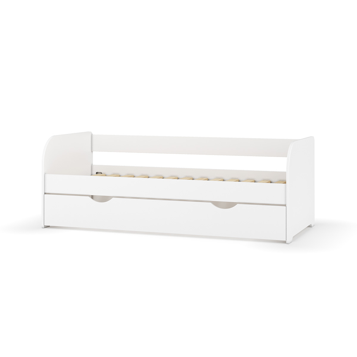 Lit banquette gigogne Bois massif  EZRA blanc, AKITEN RETAIL