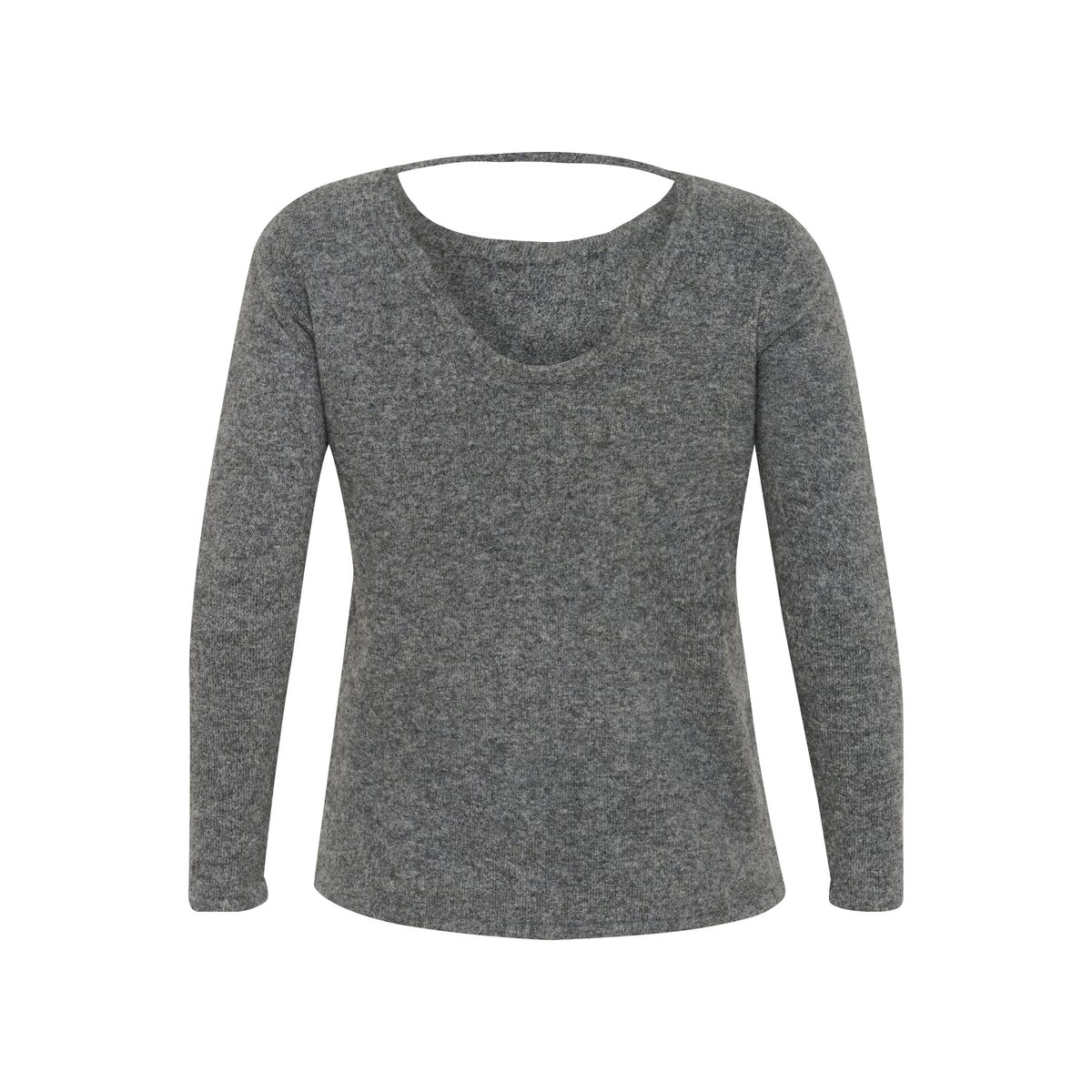 Knitted pullover gris dark grey melange, KAFFE CURVE
