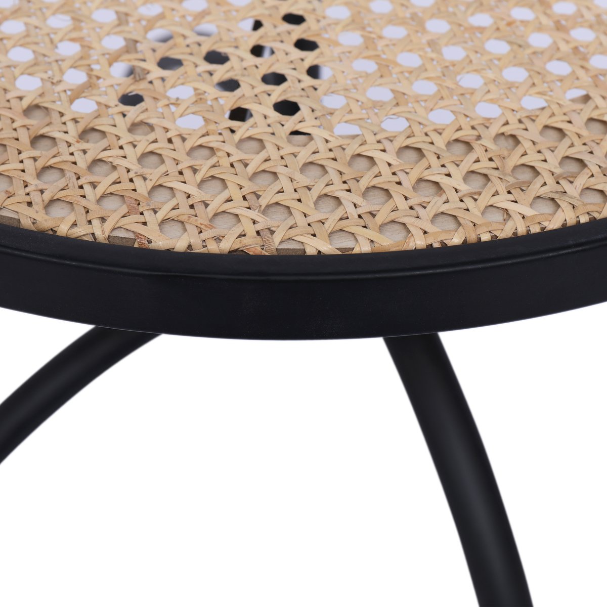 Table d'appoint, métal et rotin, YOKI marron, NORDLYS