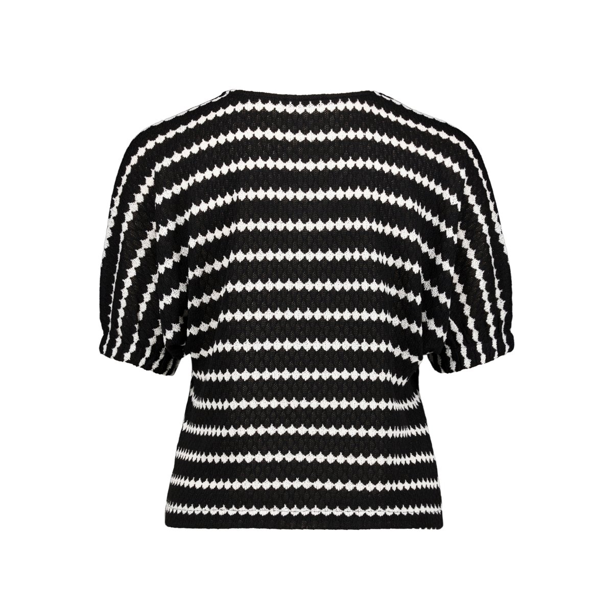 T-shirt à manches courtes à encolure en v black/cream, ZERO