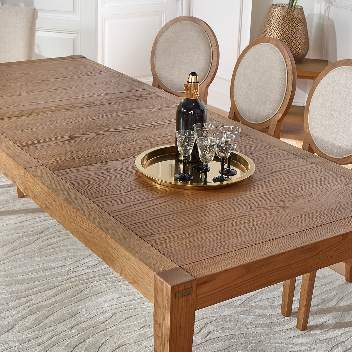 Table à rallonge 10 couverts en chêne, 167 à 227 cm MONTANA marron, ROBIN DES BOIS