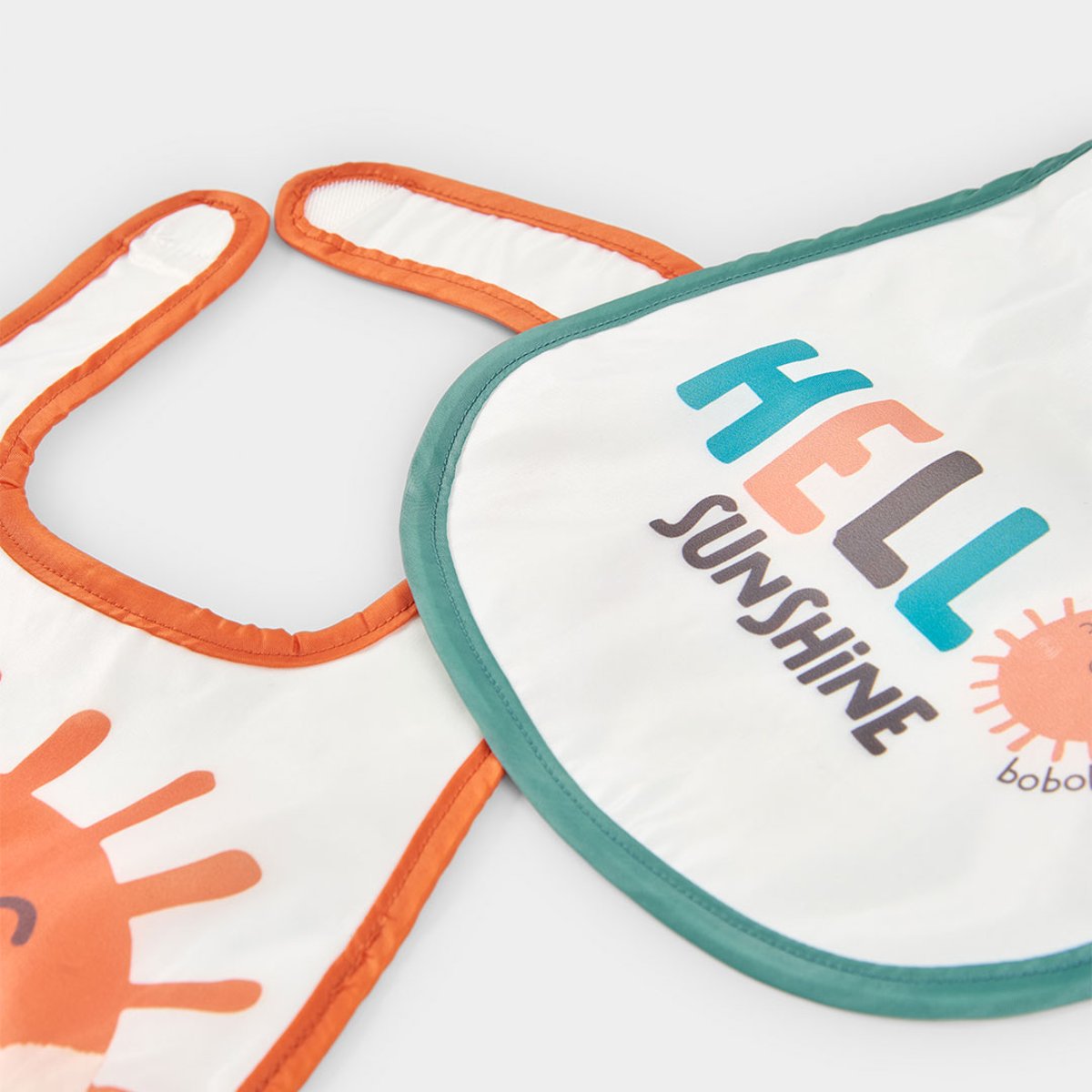 Pack de 2 bavoirs bébé coton blanc, BOBOLI