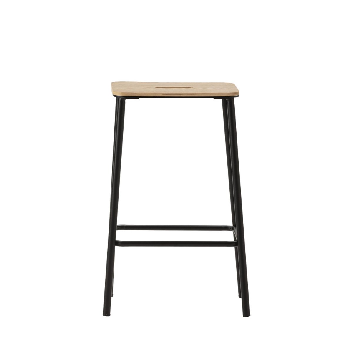 Lot de 2 tabourets de bar en bois et métal H65cm- NOKI noir, DRAWER