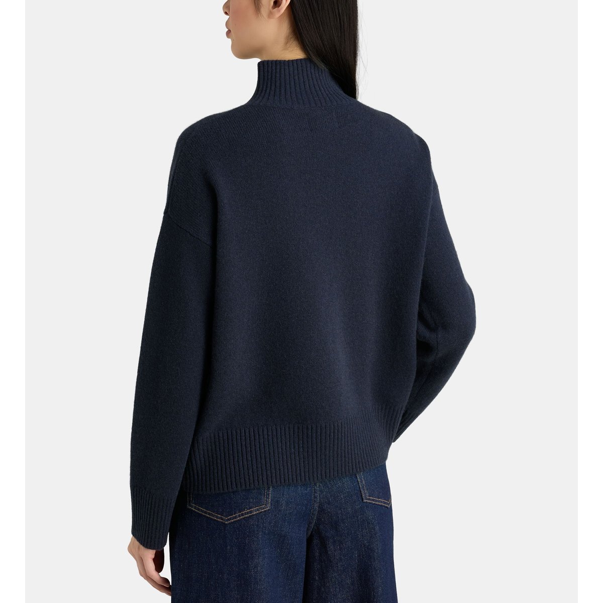 Pull octo col montant boutonné bleu marine, JODHPUR