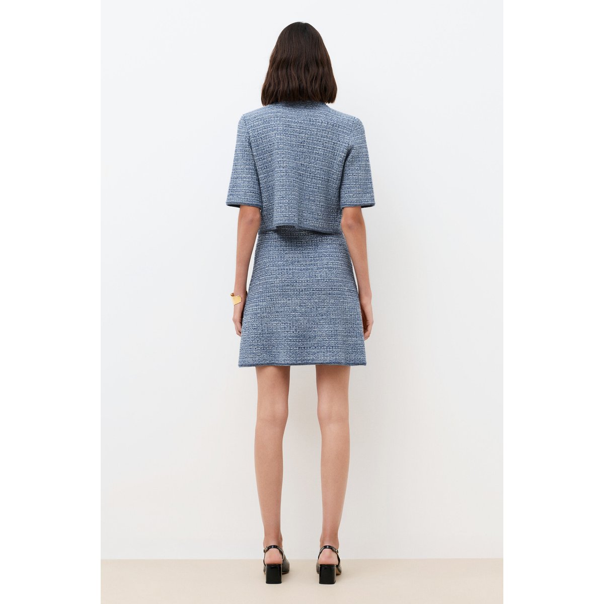 Boléro tweed MFELICIA bleu ciel, CAROLL