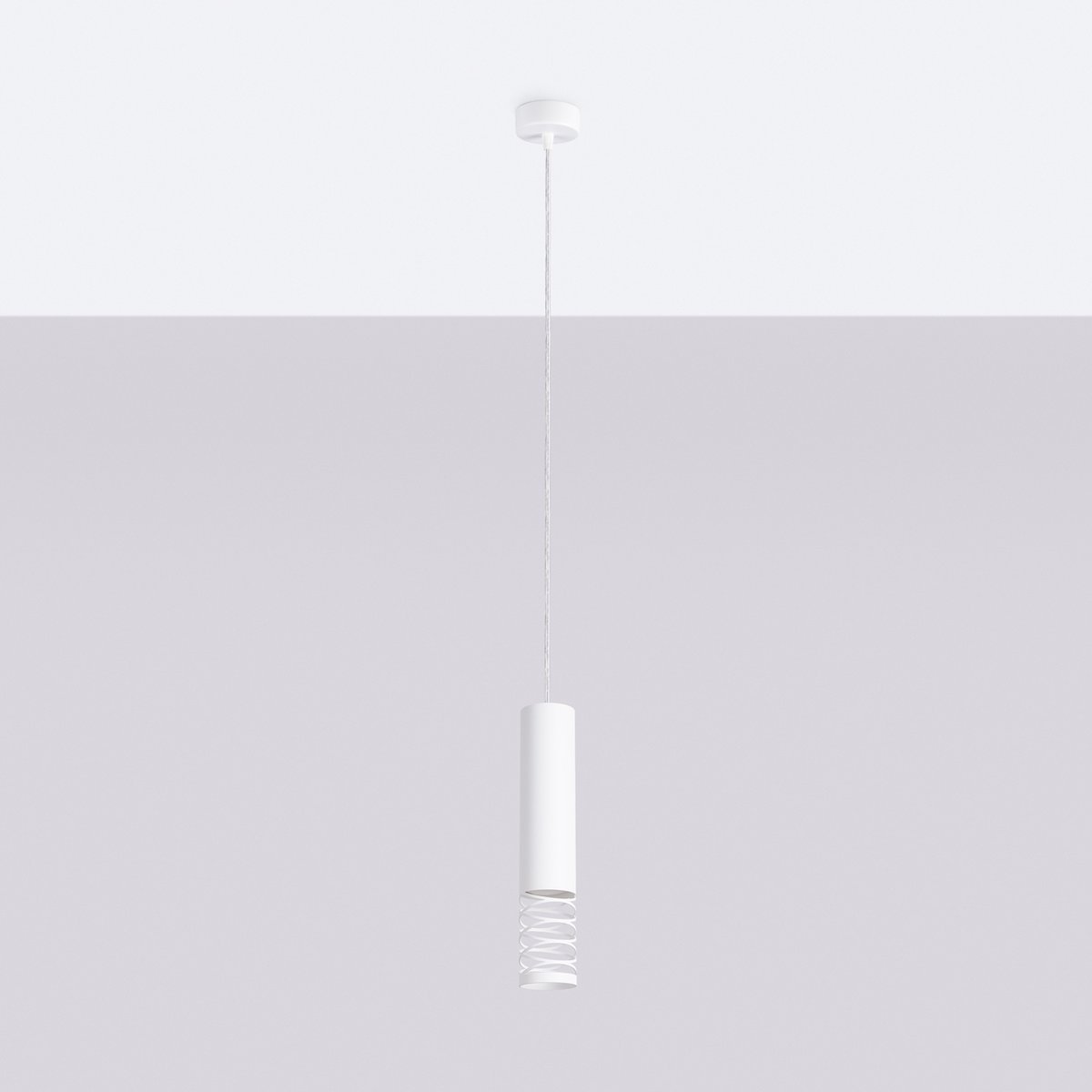 Suspension Acier Blanc GU10 1 Lami blanc, EDEN