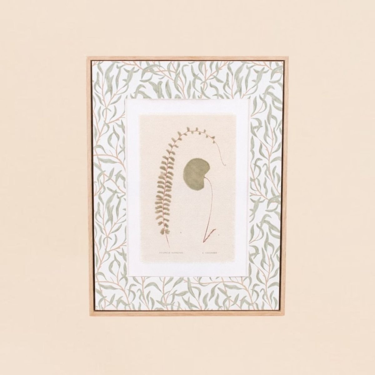 Image encadrée, toile de lin imprimée 45x60cm vert, ORNAMI