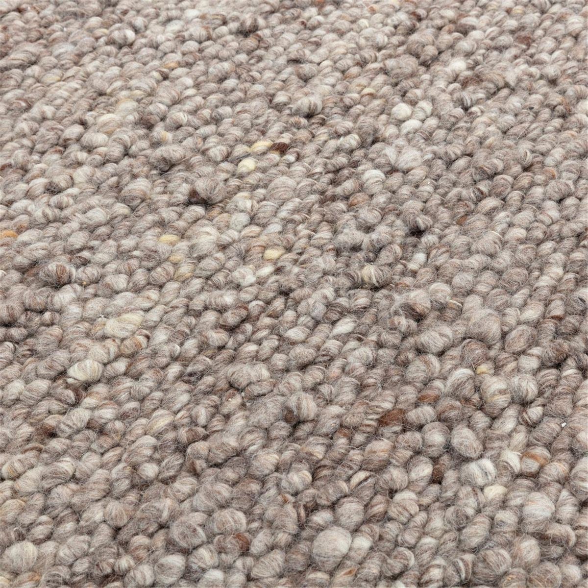 Tapis rond en laine tricotée gris, RECOLLECTION