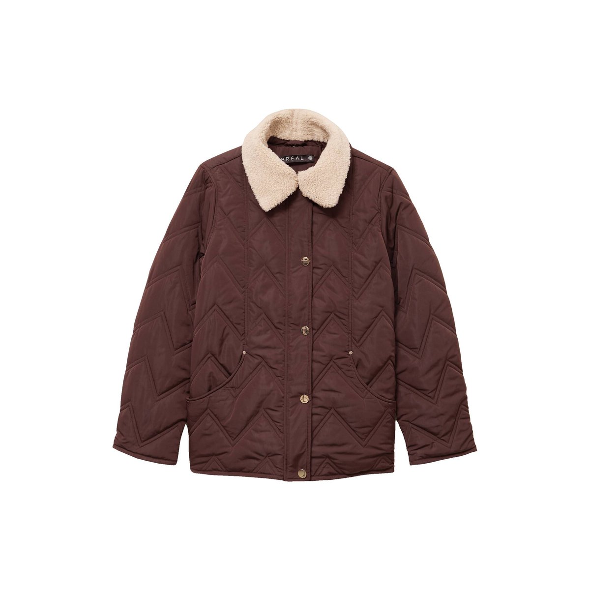 Doudoune cintrée doublée col amovible marron foncé, BREAL