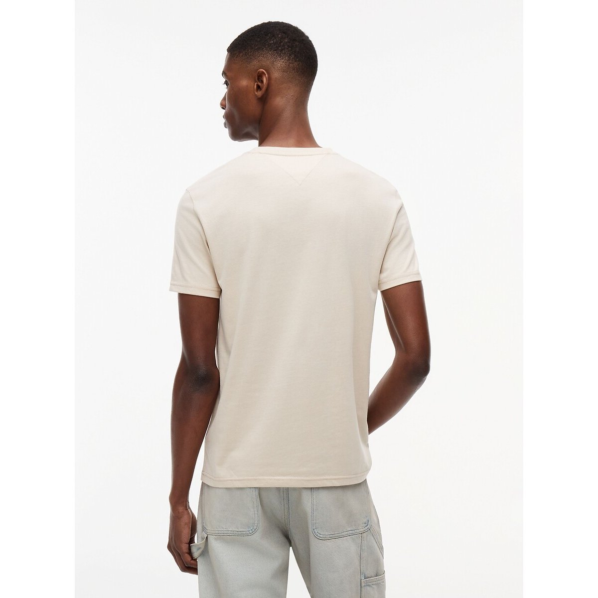 Slim Fit Short Sleeve T-Shirt light beige, TOMMY JEANS