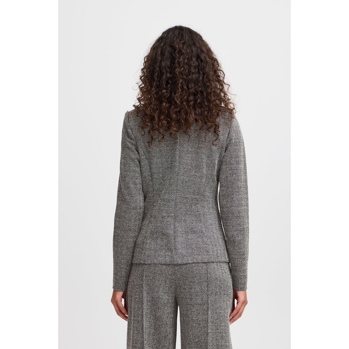 Blazer noir blanc black/white herringbone, ICHI