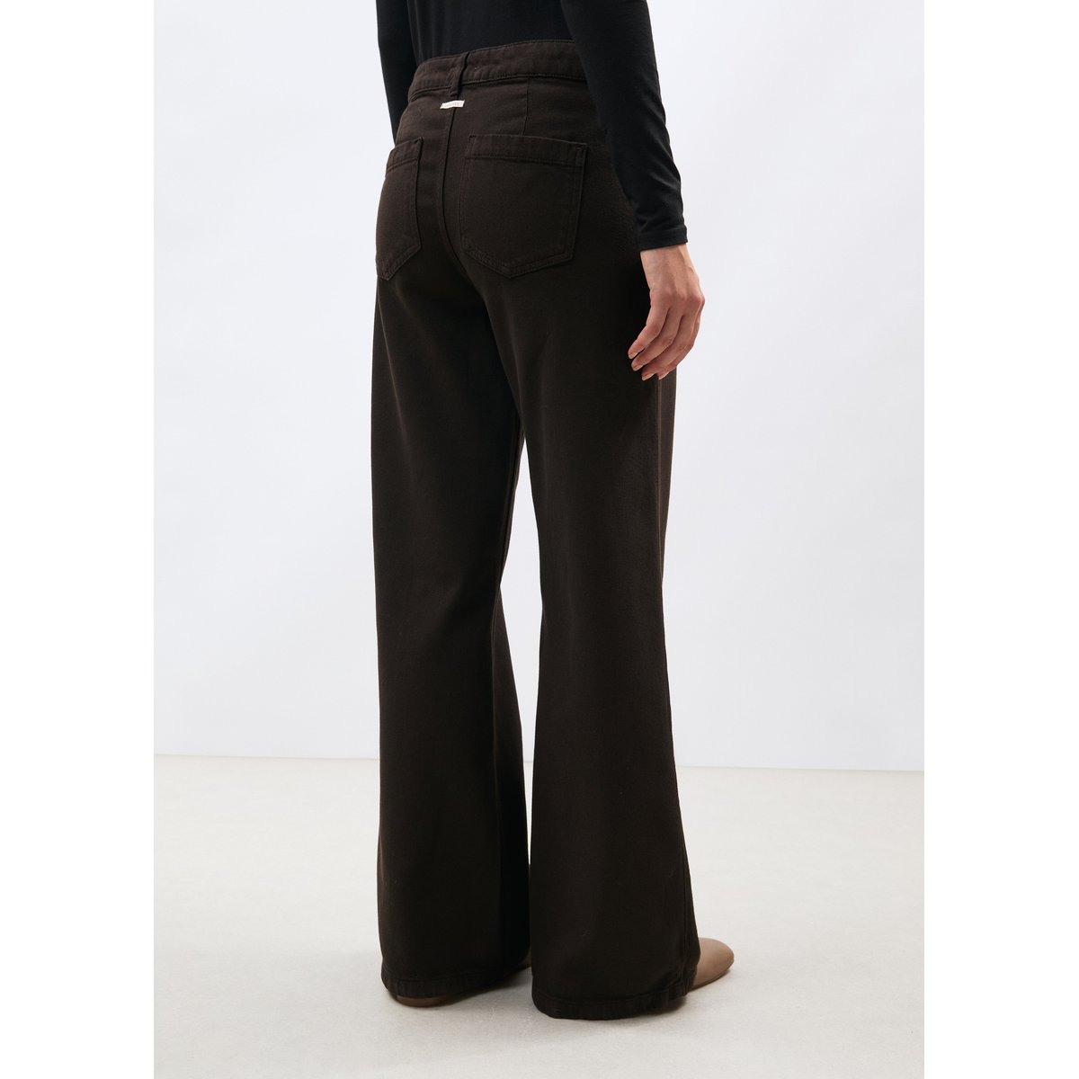 Jean droit taille haute chocolat, HUMILITY