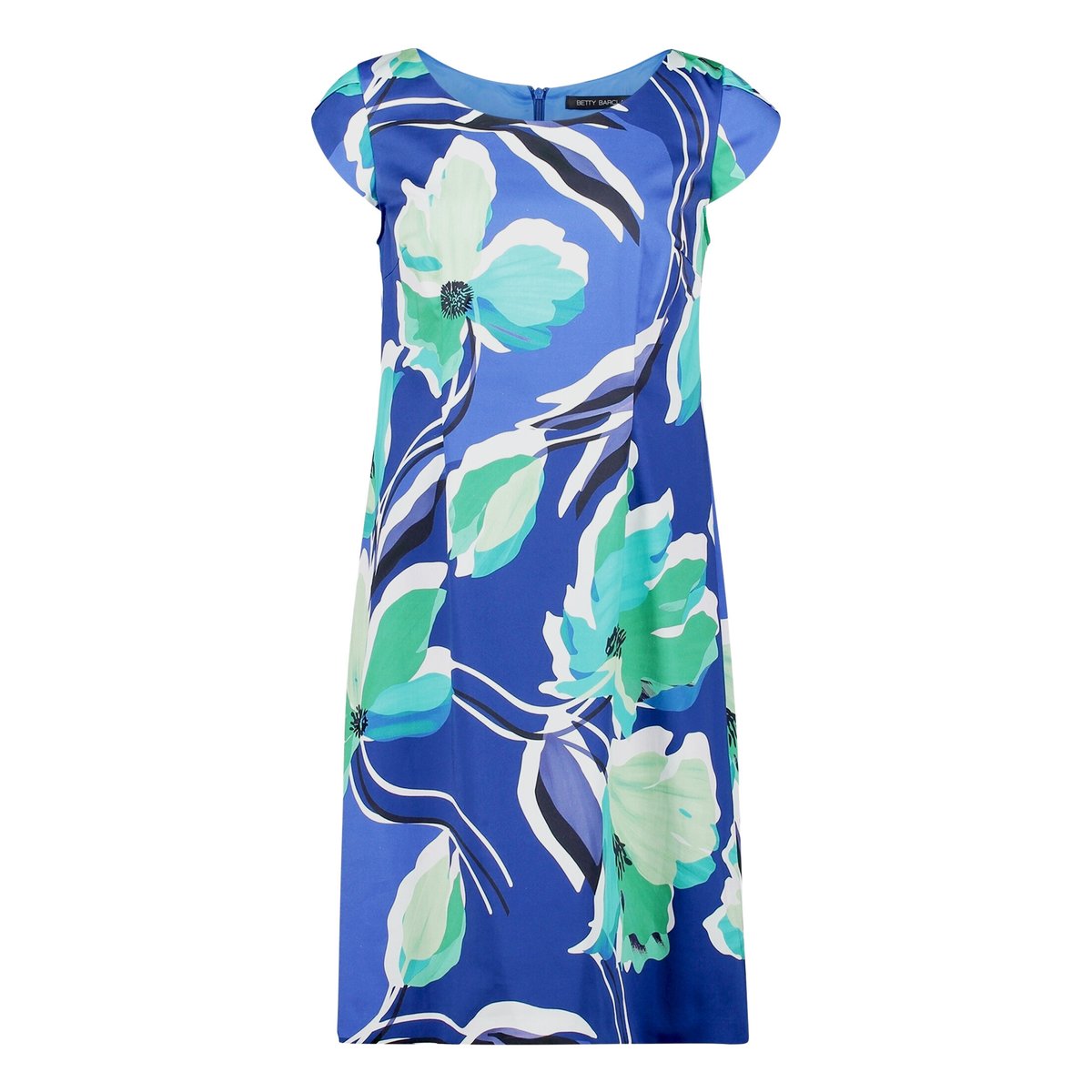 Robe droite manches courtes bleu/vert, BETTY BARCLAY