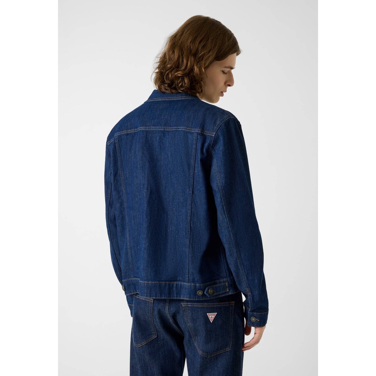 Veste En Denim Trucker bleu foncé, GUESS JEANS