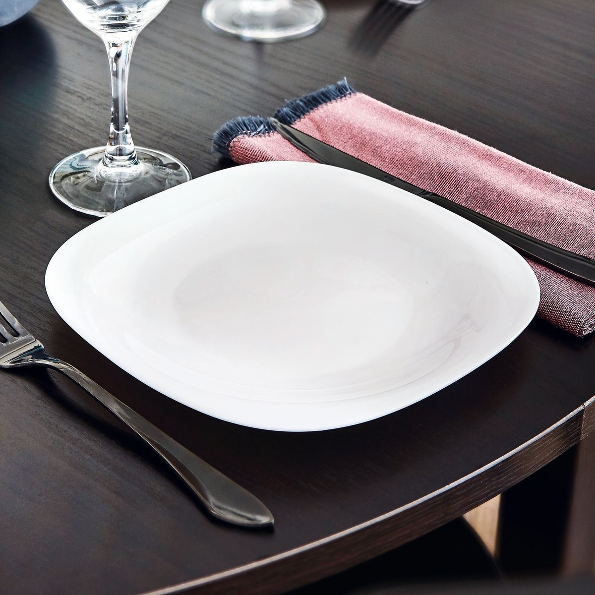 6 assiettes blanches 21 x 19,6 cm -CARINE blanc, LUMINARC
