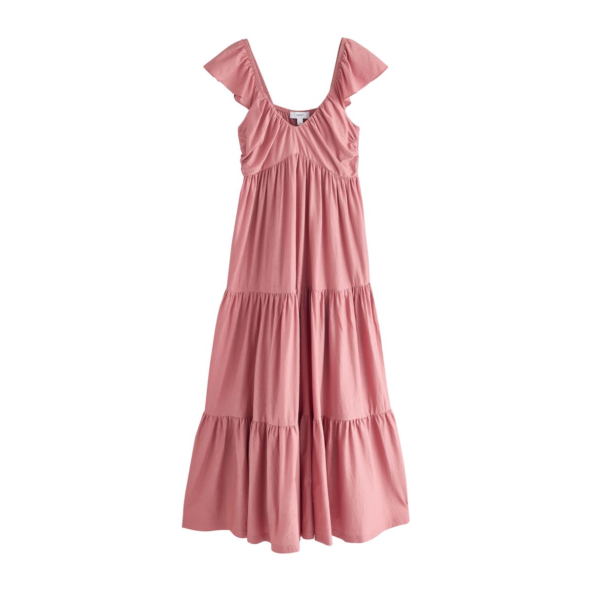 Robe midi en jersey à col v rose, NEXT