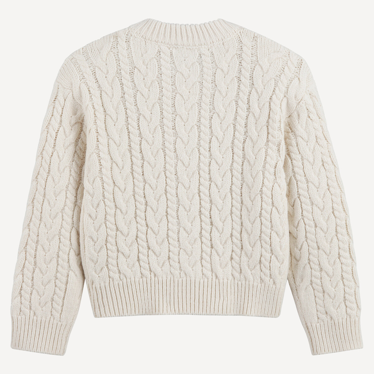 Gilet en grosse maille torsadée ecru, LA REDOUTE COLLECTIONS