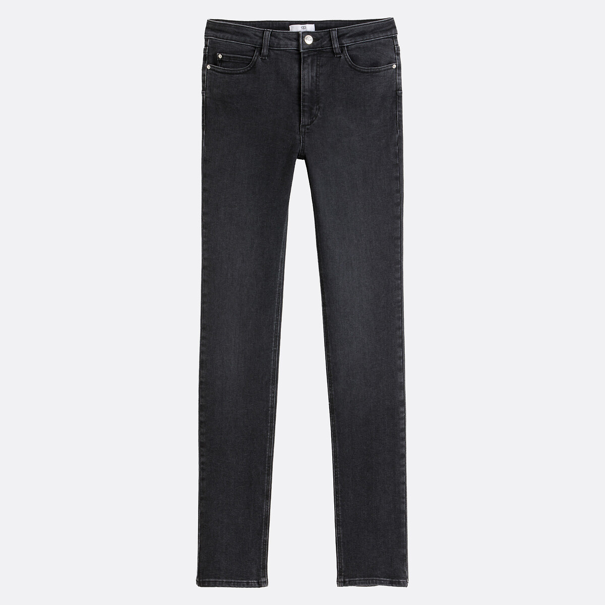 Vaquero slim push-up extra confort negro desgastado, LA REDOUTE COLLECTIONS
