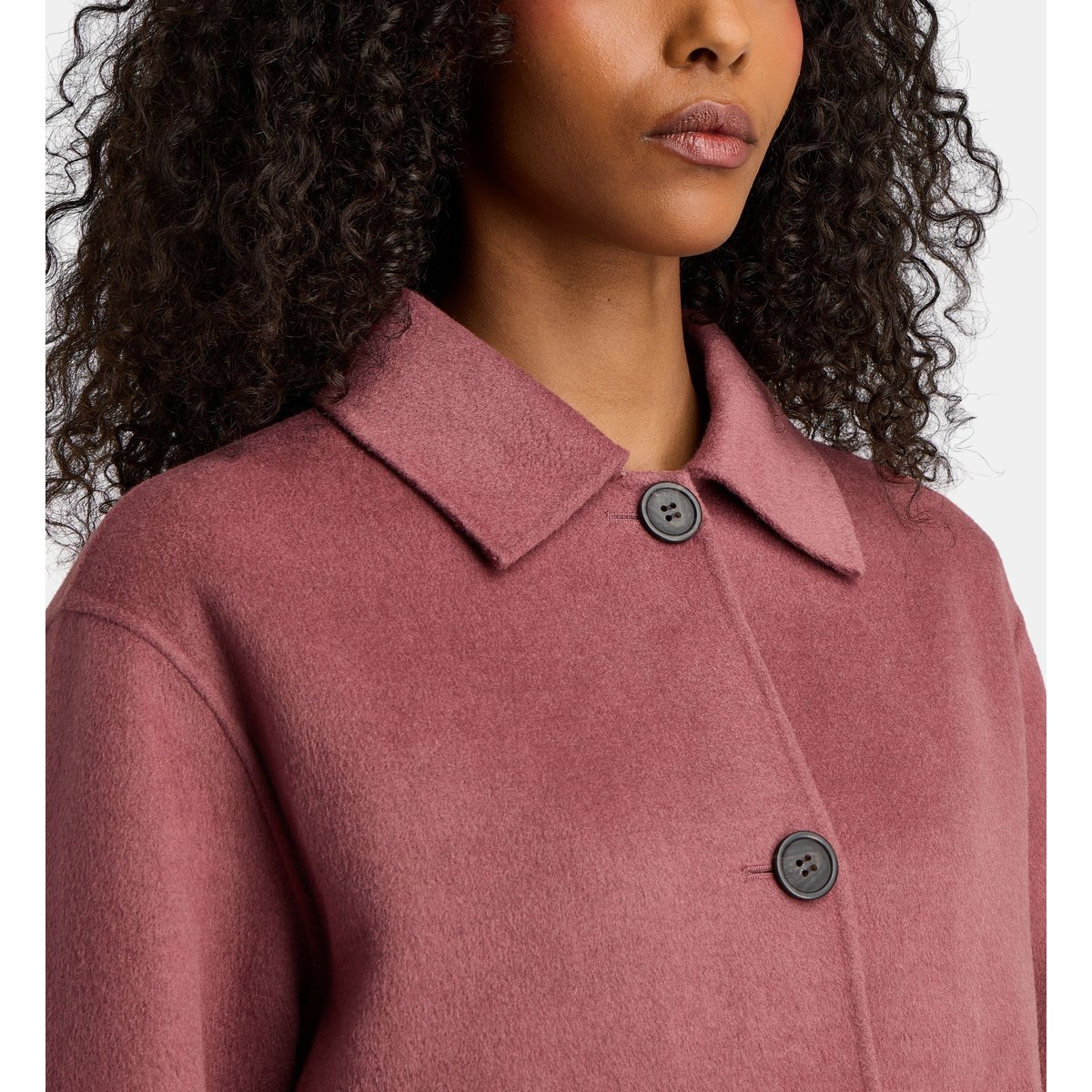 Manteau court bobo laine mélangée rose, JODHPUR