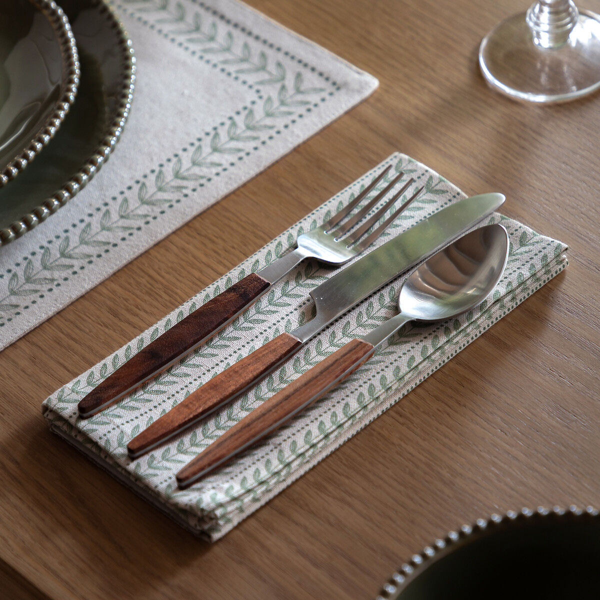 Set of 4 Archer Leaf Napkins natural, ÉDITÉ