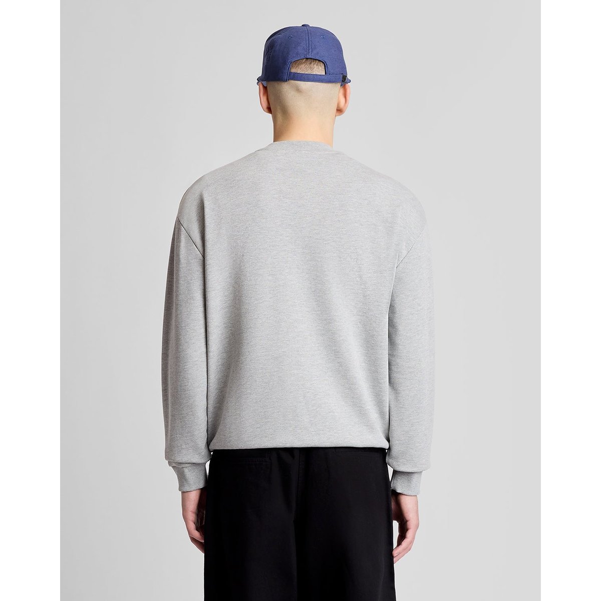 Sweat-shirt col rond logo script gris archive chiné, LYLE & SCOTT