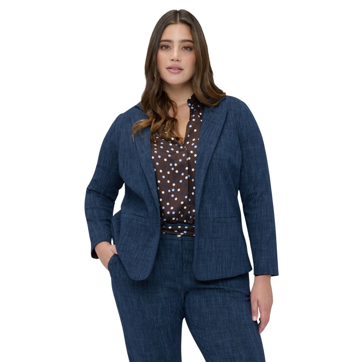 Blazer en jersey Milano bleu, FIORELLA RUBINO