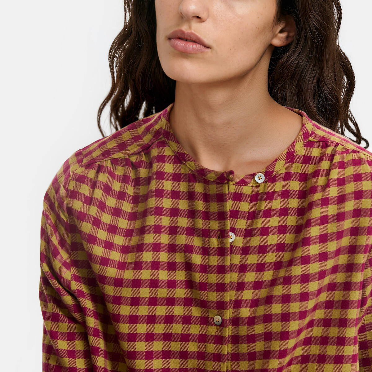 Pyjama flanelle pur coton carreaux bordeaux, LA REDOUTE COLLECTIONS