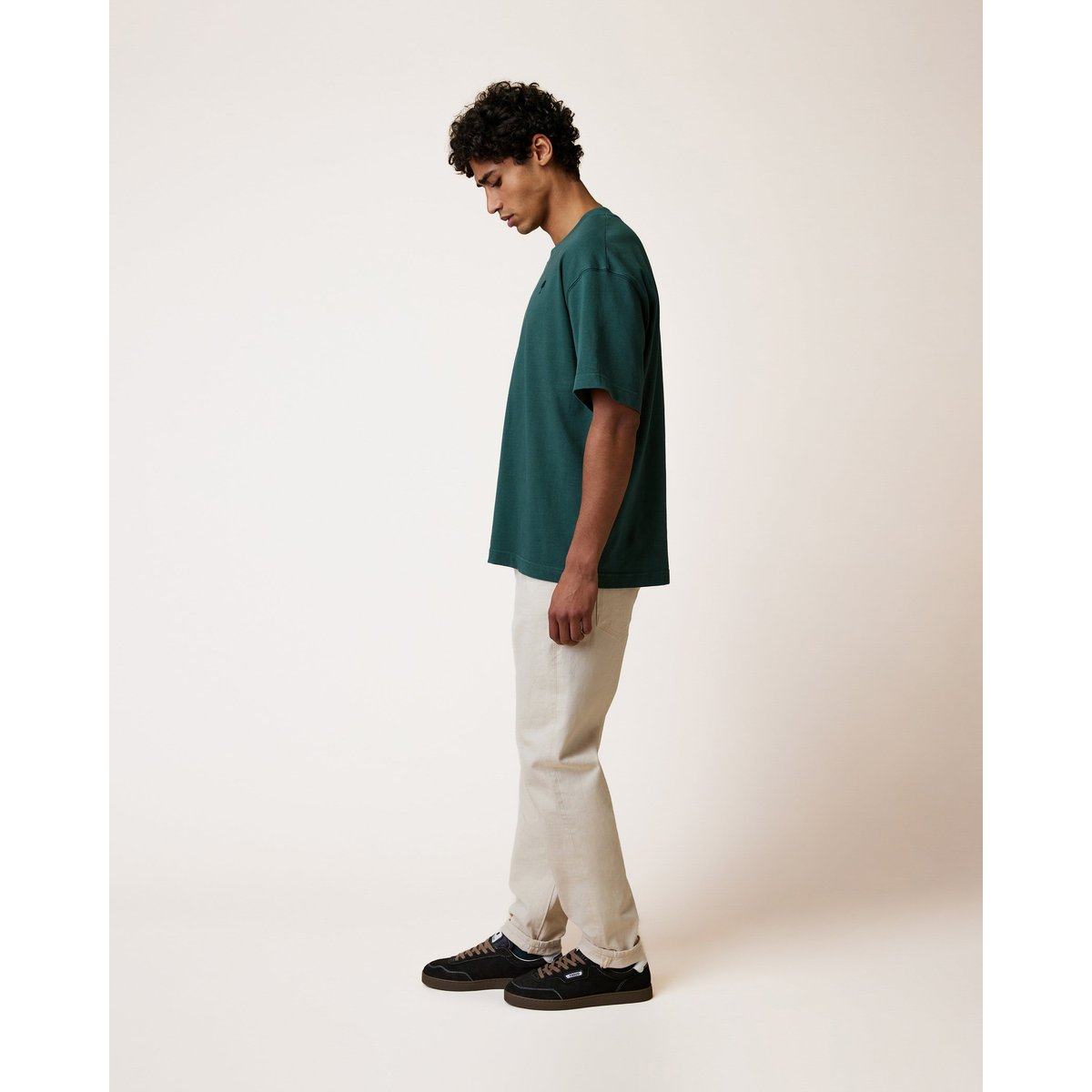 T-shirt en maille vert grisé, FAGUO