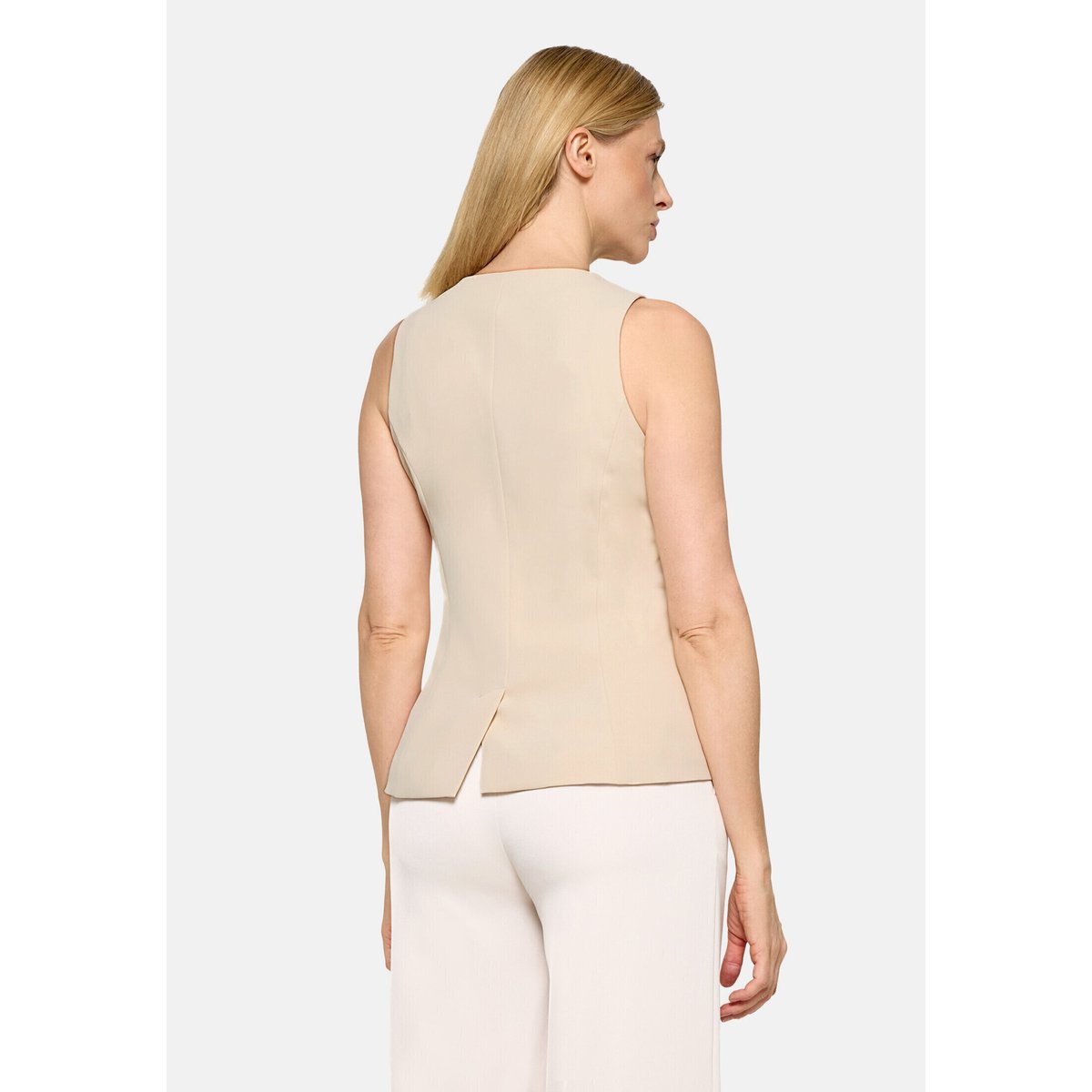 gilet long à patte de boutonnage champagne sorbet, VERA MONT