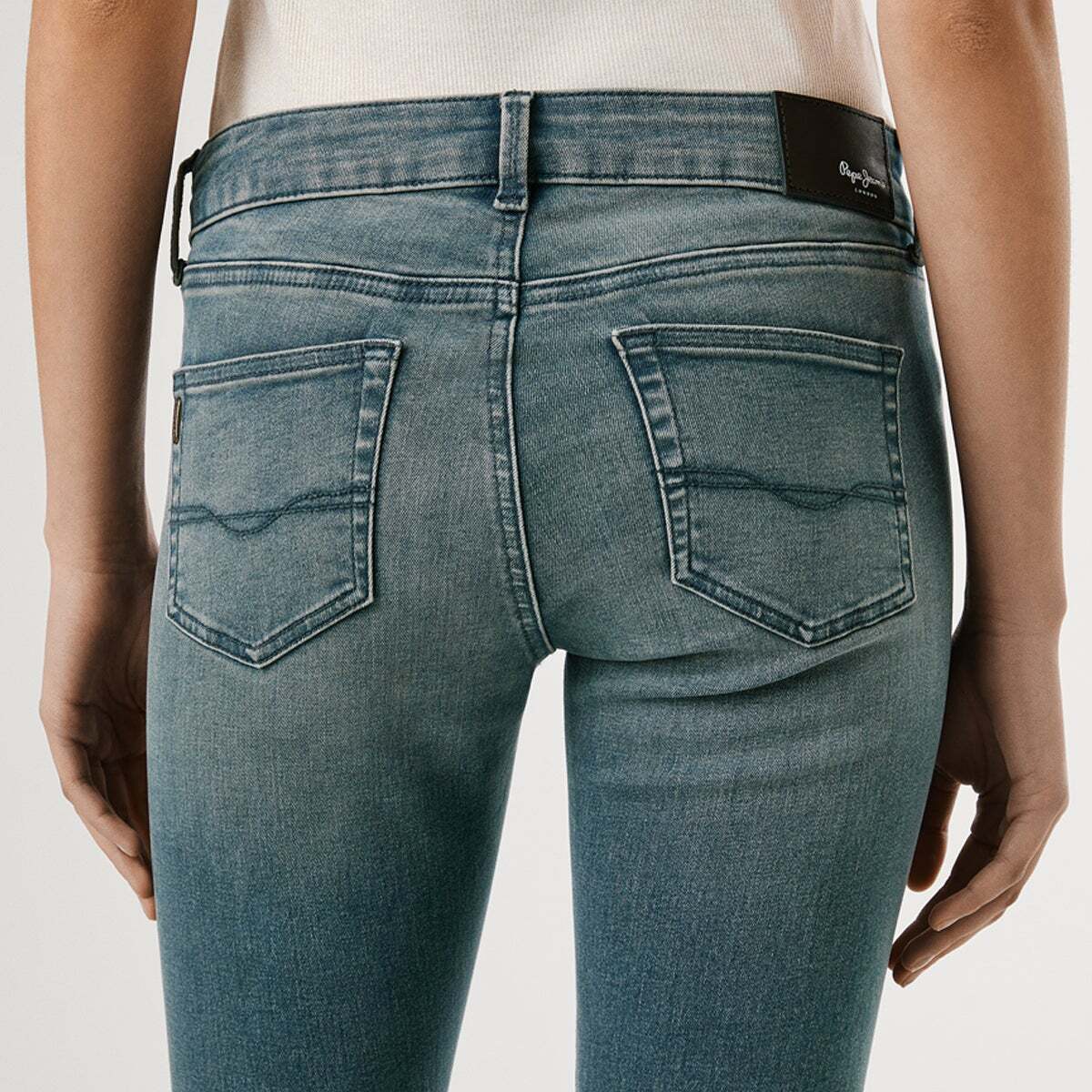 Jean Coupe Skinny, Taille Basse - Soho authentic smoke blue powerflex, PEPE JEANS