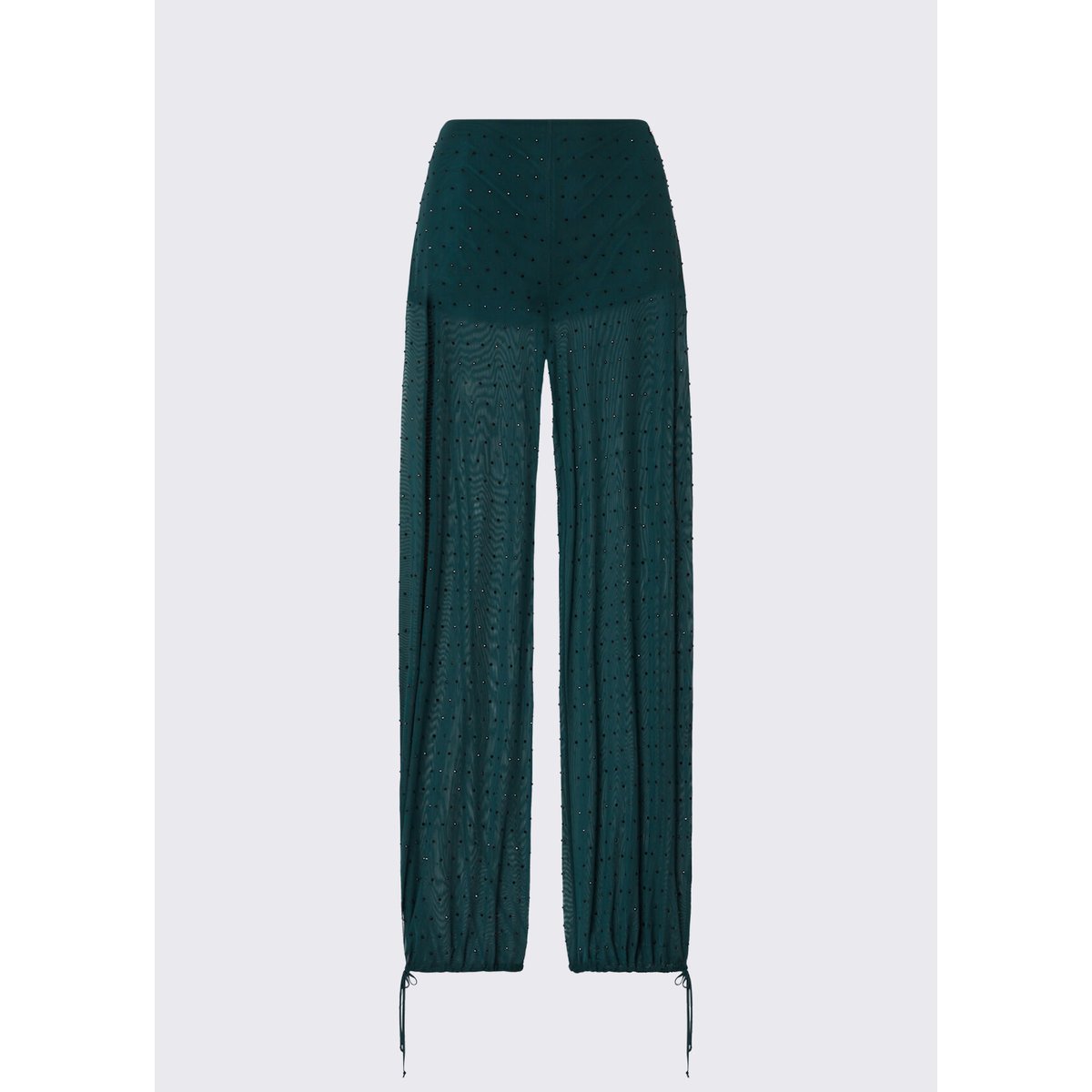 Pantalon en tulle avec broderies bijoux vert foncé, LIU JO